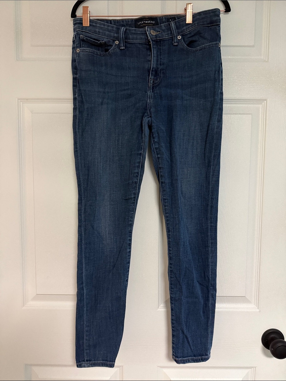 Lucky Brand Ava Skinny Jeans in Dark Blue Denim